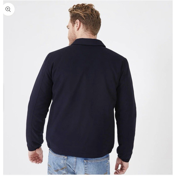 $395 Eden Park Paris Men’s Zip Through Bomber Coat Jacket Navy Quiet Luxury - Picture 3 of 15